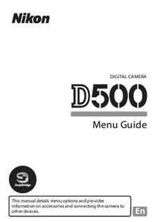 Nikon D500 manual. Camera Instructions.